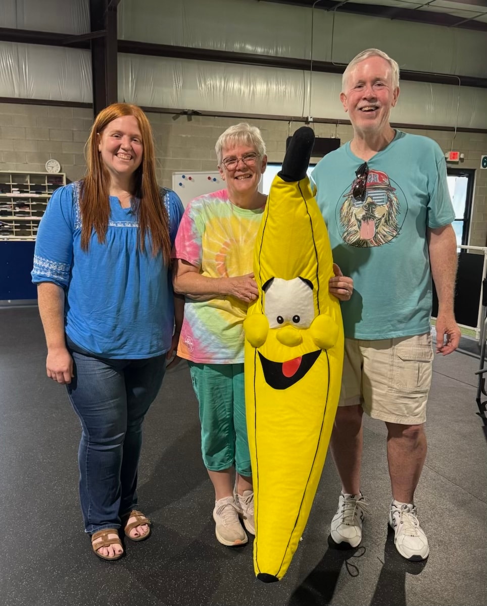 Dog agility community gathering indoors